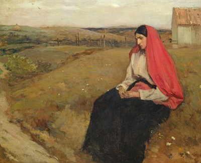 Woman in a landscape by Jean Charles Cazin